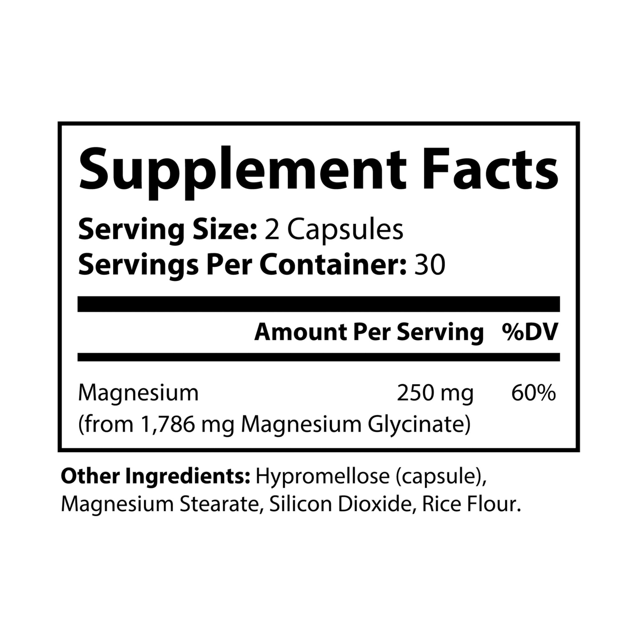 Calm & Restore Magnesium Glycinate Supplement (60 Capsules)
